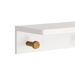 Prateleira Cabideiro Bia 89,6cm Branco Fosco/amadeirado - Reller Móveis - 2