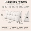 Ver mais imagens de Almofada de Cabeceira Retangular Mel 90cm Suede Conforto e Maciez