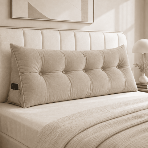 Almofada de Cabeceira Retangular Mel 90cm Suede Conforto e Maciez
