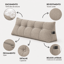 Ver imagem 7 de Almofada de Cabeceira Retangular Mel 90cm Suede Conforto e Maciez