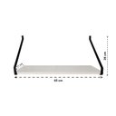 Ver imagem 4 de Prateleira 65cm Quarto Mdf Branco com Suporte Nicho Decoração Livro Apoio Sala