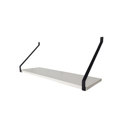 Prateleira 65cm Quarto Mdf Branco com Suporte Nicho Decoração Livro Apoio Sala - 2