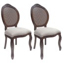 Ver imagem 1 de 2 Cadeira Medalhão Madeira Entalhada com Tela Telinha Palhinha Poltrona Natural Provençal Indiana de