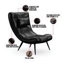 Ver imagem 3 de Kit 2 Poltronas Decorativas para Sala de Estar com Almofada e Pés Palito Lord Facto Preto - Ibiza