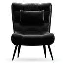 Ver mais imagens de Kit 2 Poltronas Decorativas para Sala de Estar com Almofada e Pés Palito Lord Facto Preto - Ibiza