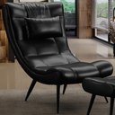 Ver imagem 2 de Kit 2 Poltronas Decorativas para Sala de Estar com Almofada e Pés Palito Lord Facto Preto - Ibiza