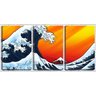 Quadro Decorativo 55x110 grande onda arte japonesa - 1