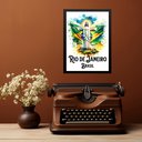 Ver imagem 1 de Quadro Decorativo Rio de Janeiro Aquarela 45x34cm - com Vidro:moldura Preta