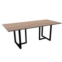 Ver imagem 1 de Mesa de Reunião Redonda 110x110cm Pé Painel Pe25 em MDP Cor Walnut e Base Branca