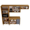 Ver imagem 3 de Cozinha Dafne 4 Peças com 10 Portas 2 Gavetões 100% MDF com Cristaleira Mobili House