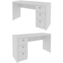Ver imagem 4 de Mesa para Escritório Reversível 136 Cm 3 Gavetas Branco