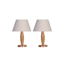 Ver imagem 1 de Kit 02 Abajur Quarto Tradicional Madeira Cúpula Chinesa