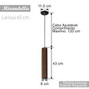 Ver imagem 7 de 5 Pendente Luminária Luxo para Bancada 43cm Madeira