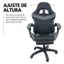 Ver imagem 6 de Kit 2 Cadeiras Gamer Stillus Ergonômica com Apoio para Os Pés Cinza + E-book