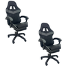 Kit 2 Cadeiras Gamer Stillus Ergonômica com Apoio para Os Pés Cinza + E-book - 3
