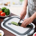 Ver imagem 3 de Tábua de Corte Bowl Multiuso Dobrável 3 em 1 Armazene Lave e Escorra Legumes