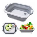 Ver imagem 2 de Tábua de Corte Bowl Multiuso Dobrável 3 em 1 Armazene Lave e Escorra Legumes