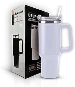 Copo Térmico Grande 1200 Ml Canudo Parede Dupla Cor Branco - 1