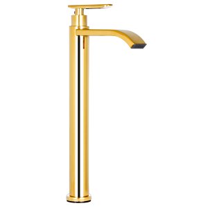 Torneira Banheiro Dourada Bica Alta Lavabo Pia Cuba Luxo