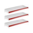 Ver imagem 1 de Kit 3 Bandejas Prateleiras 30x73 para Gôndolas New Plus com Porta Etiqueta Vermelho - SA Gôndolas