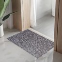 Ver imagem 1 de Tapete Passadeira Capacho Emborrachada Antiderrap. 0,65x1,00 Textura Branco Preto