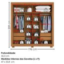 Ver imagem 3 de Guarda Roupa Casal 2 Portas de Correr 4 Gavetas Titan 196 cm Cinamomo Zanz