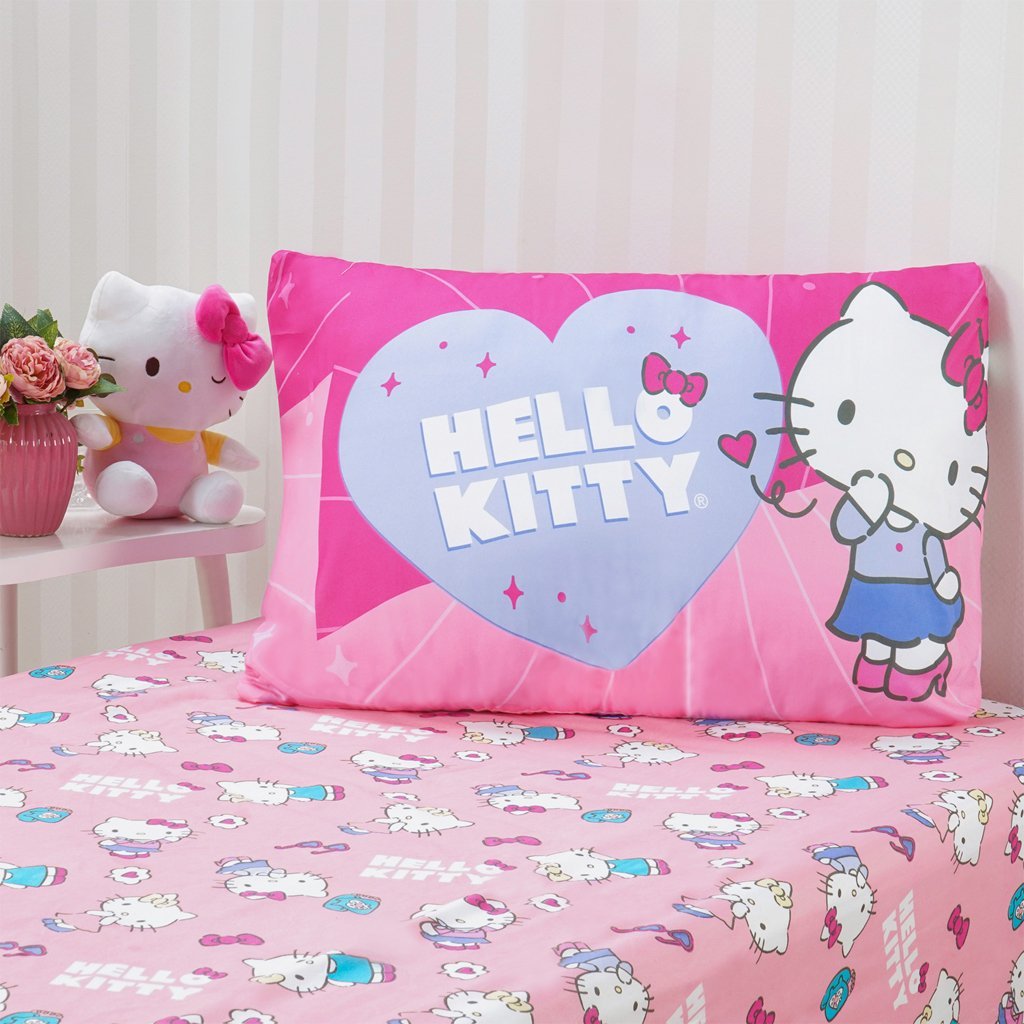 Jogo de Cama Solteiro 2 Pçs Hello Kitty 88x188x30 Flawless