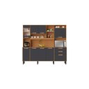 Ver imagem 1 de Cozinha Compacta 8 Portas 3 Gavetas 7 Nichos Nápoles Itatiaia Cinamomo/grafite