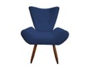 Ver imagem 2 de Kit 2 Poltronas Decorativa Emilia Suede Azul Marinho Pés Madeira Ms Decor