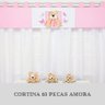Cortina Infantil 2,00 X 1,60 Bordada Decoração Quarto de Bebê Menina - Amora - 9
