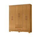 Ver imagem 2 de Guarda-Roupa Casal 6 Portas e 2 Gavetas com Pés Saint Marrom/Carvalho Americano