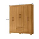 Ver imagem 3 de Guarda-Roupa Casal 6 Portas e 2 Gavetas com Pés Saint Marrom/Carvalho Americano