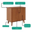 Ver imagem 4 de Aparador Buffet 2 Portas Mdf 85 Cm 22139 Cinamomo Molci