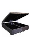 Ver imagem 4 de Base Box Baú Casal Luxo Blindado Bipartido NK Camas Suede Marrom 49x138x188
