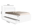 Ver imagem 3 de Cama Tamires Solteiro 0,88cm com Auxiliar Castanho Dois Colchões - Cambel