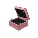 Ver imagem 5 de Puff Solteiro Rosa que Vira Cama Estofado D23 com Rodízios e Bau para Visitas