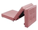 Ver imagem 2 de Puff Solteiro Rosa que Vira Cama Estofado D23 com Rodízios e Bau para Visitas