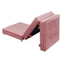 Ver imagem 2 de Puff Solteiro Rosa que Vira Cama Estofado D23 com Rodízios e Bau para Visitas