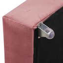 Ver imagem 6 de Puff Solteiro Rosa que Vira Cama Estofado D23 com Rodízios e Bau para Visitas