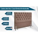 Ver imagem 2 de Cabeceira Cama Box Estofada Casal Casal Embaixatriz Suede Marrom - Simbal