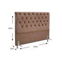 Ver imagem 3 de Cabeceira Cama Box Estofada Casal Casal Embaixatriz Suede Marrom - Simbal