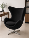 Ver imagem 1 de Poltrona Egg - Tecido Suede Preto
