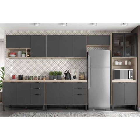 Kit Modulado Demóbile 6 Peças Firenze C6p129 Avena/grafito