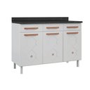 Ver imagem 1 de Balcão de Cozinha Mirage New Aço 3 Portas e 3 Gavetas C/tampo 120cm Branco - Telasul