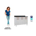 Ver imagem 5 de Balcão de Cozinha Mirage New Aço 3 Portas e 3 Gavetas C/tampo 120cm Branco - Telasul