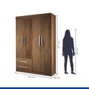 Ver imagem 2 de Guarda Roupa Solteiro 4 Portas 2 Gavetas Madri -Mt- Rei de Casa Freijó