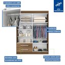 Ver imagem 7 de Guarda Roupa Solteiro 4 Portas 2 Gavetas Madri -Mt- Rei de Casa Freijó