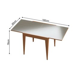 Conjunto de Jantar Mesa Tock 80cm com 4 Cadeiras Aline Linho Creme - Mel - 4