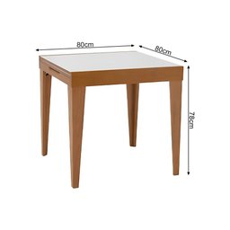 Conjunto de Jantar Mesa Tock 80cm com 4 Cadeiras Aline Linho Creme - Mel - 5