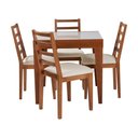Ver imagem 1 de Conjunto de Jantar Mesa Tock 80cm com 4 Cadeiras Aline Linho Creme - Mel